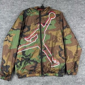 Jordan Brand Youth Large Camo Full Zip Hooded Windbreaker Jacket L